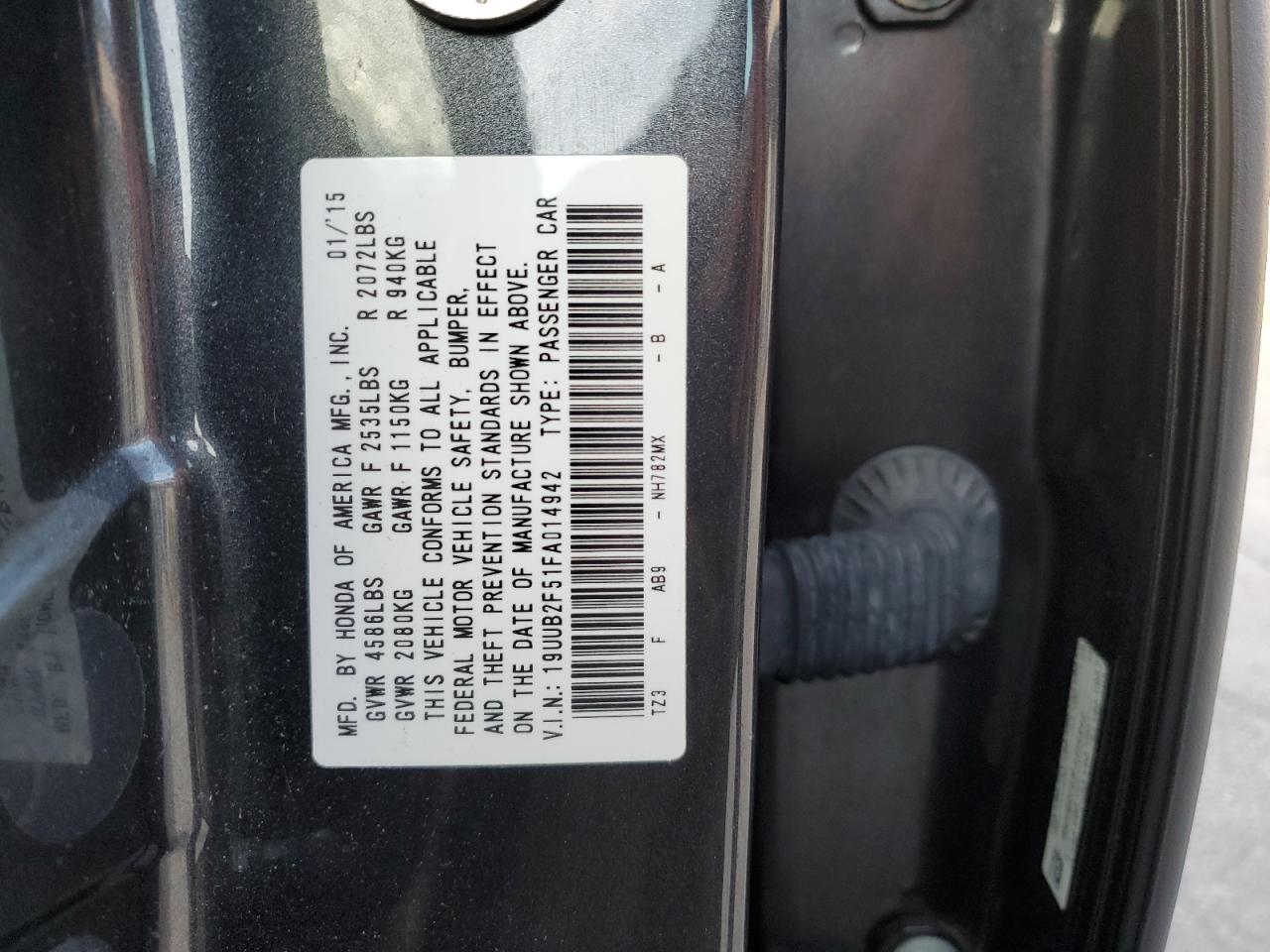 19UUB2F51FA014942 2015 Acura Tlx Tech