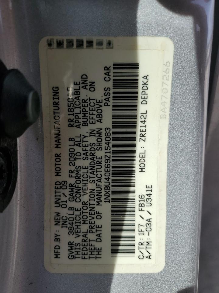 1NXBU40E69Z154083 2009 Toyota Corolla Base