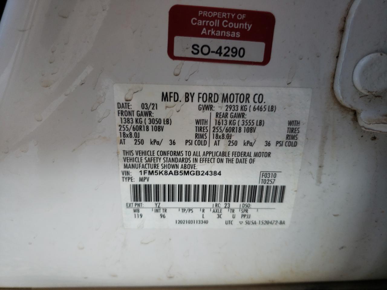 1FM5K8AB5MGB24384 2021 FORD EXPLORER - Image 13