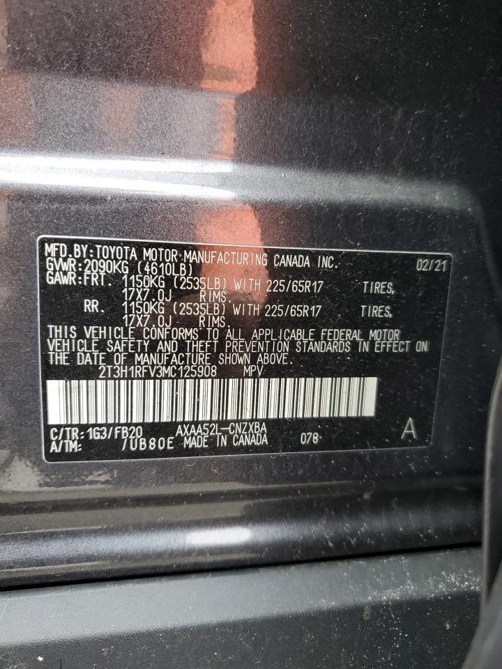 2T3H1RFV3MC125908 2021 Toyota Rav4 Le