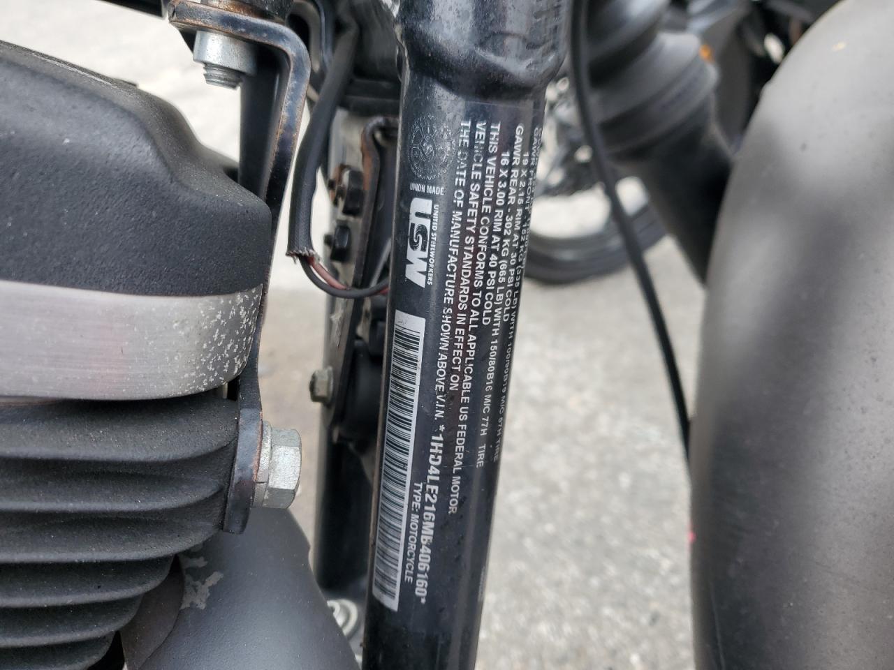 2021 Harley-Davidson Xl883 N VIN: 1HD4LE216MB406160 Lot: 72987724