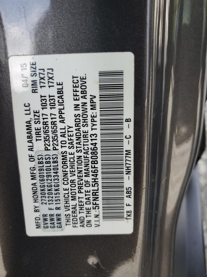 2015 Honda Odyssey Ex VIN: 5FNRL5H46FB086413 Lot: 72381634