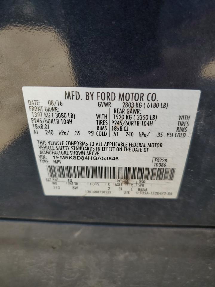 1FM5K8D84HGA53846 2017 Ford Explorer Xlt