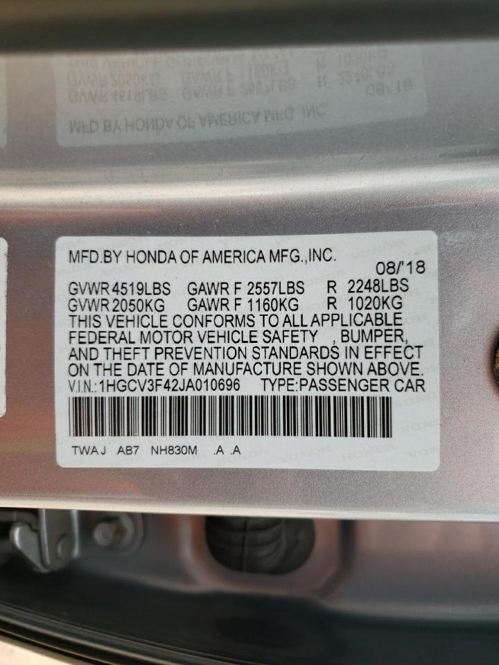 1HGCV3F42JA010696 2018 HONDA ACCORD - Image 12