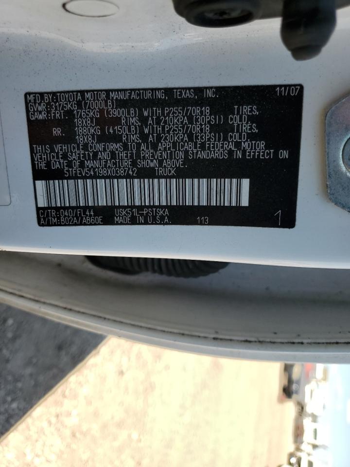 5TFEV54198X038742 2008 Toyota Tundra Crewmax