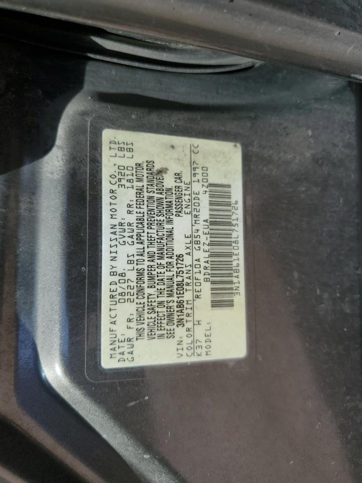 3N1AB61E08L751726 2008 Nissan Sentra 2.0