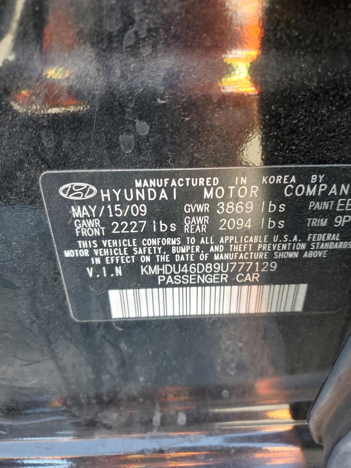 KMHDU46D89U777129 2009 Hyundai Elantra Gls