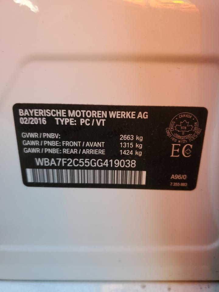 WBA7F2C55GG419038 2016 BMW 750 Xi