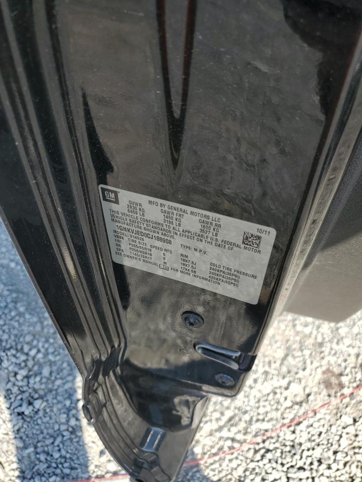 2012 Chevrolet Traverse Lt VIN: 1GNKVJED0CJ188908 Lot: 71185004