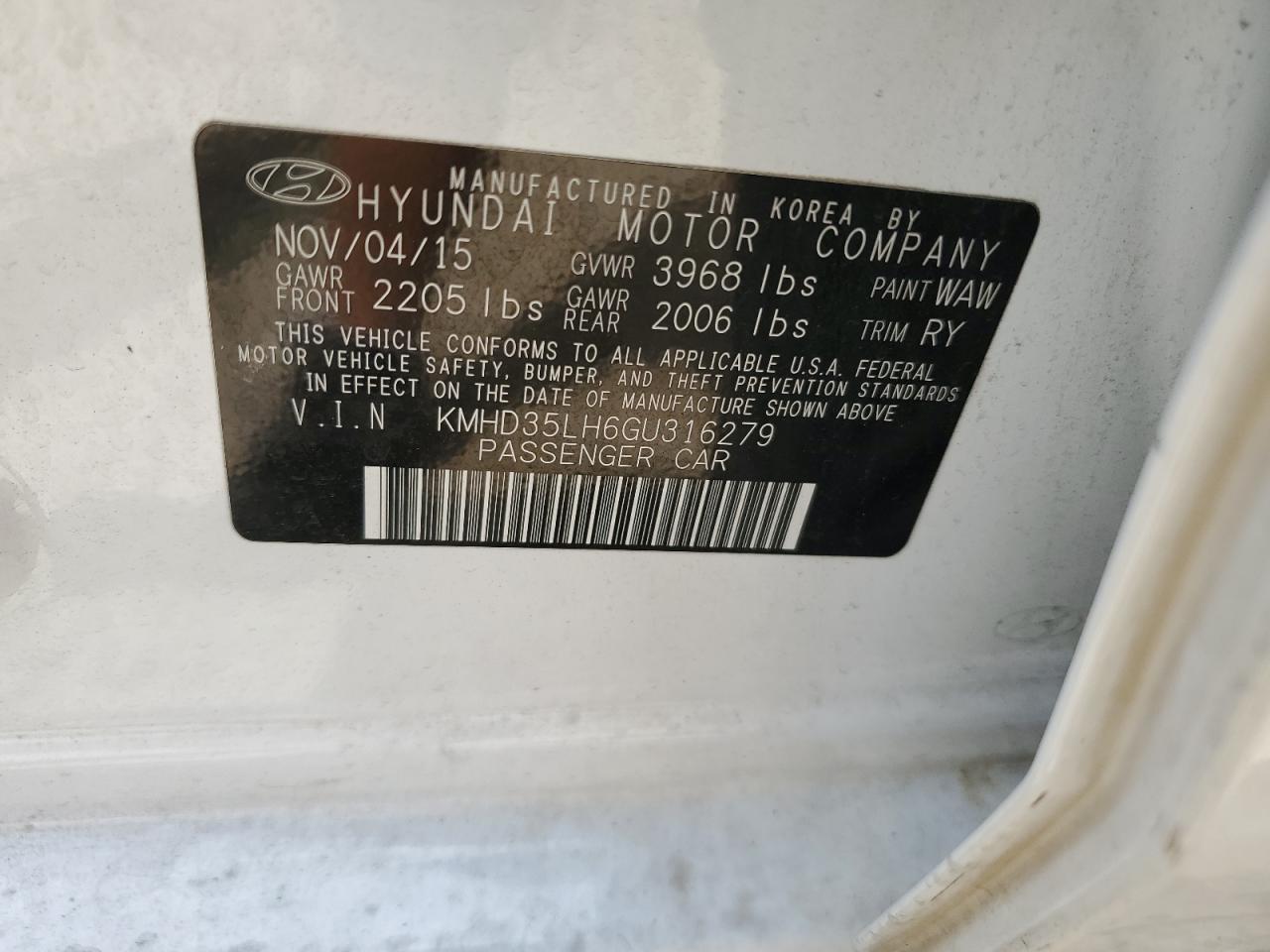 KMHD35LH6GU316279 2016 Hyundai Elantra Gt