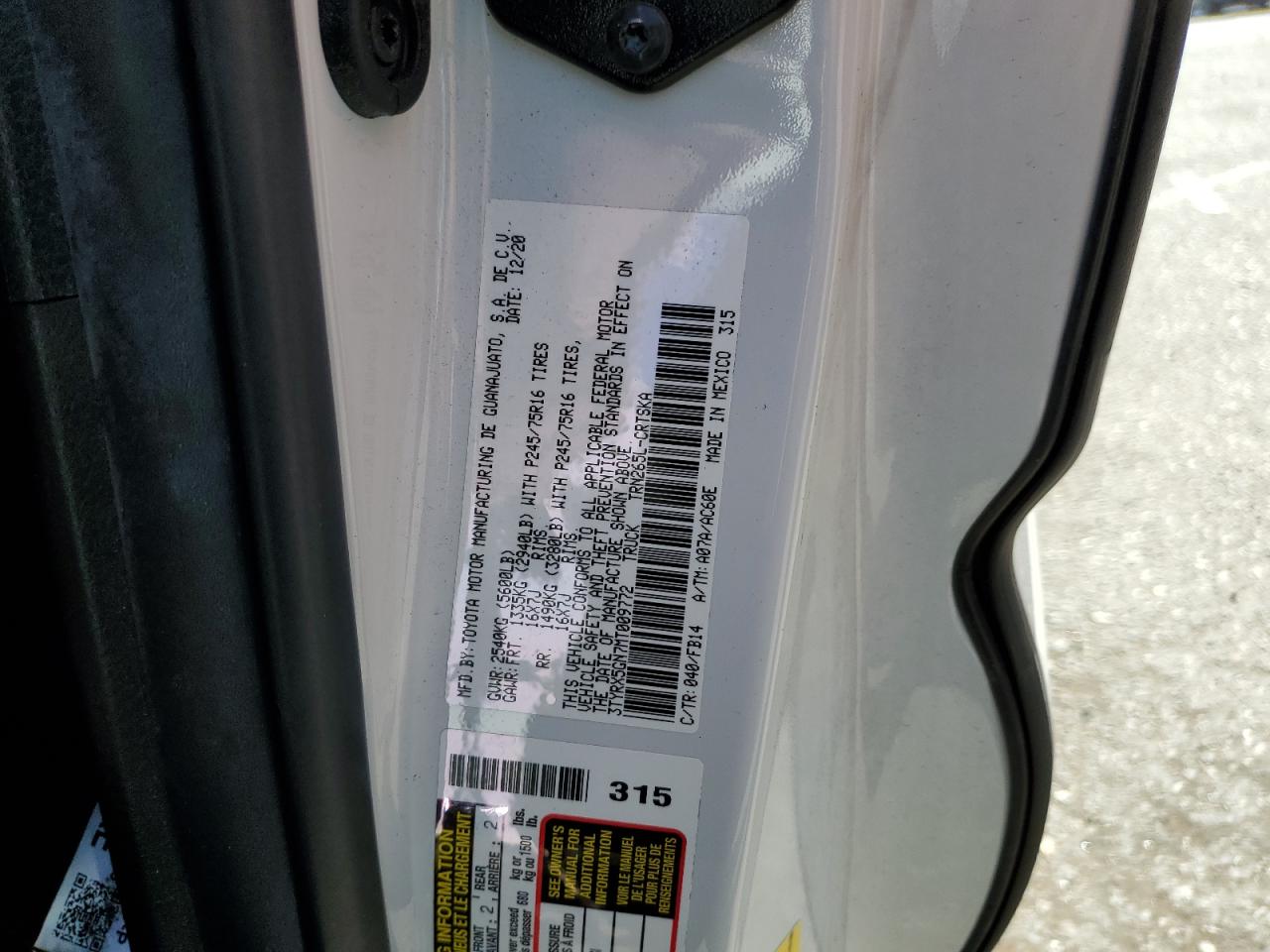 3TYRX5GN7MT009772 2021 Toyota Tacoma Access Cab