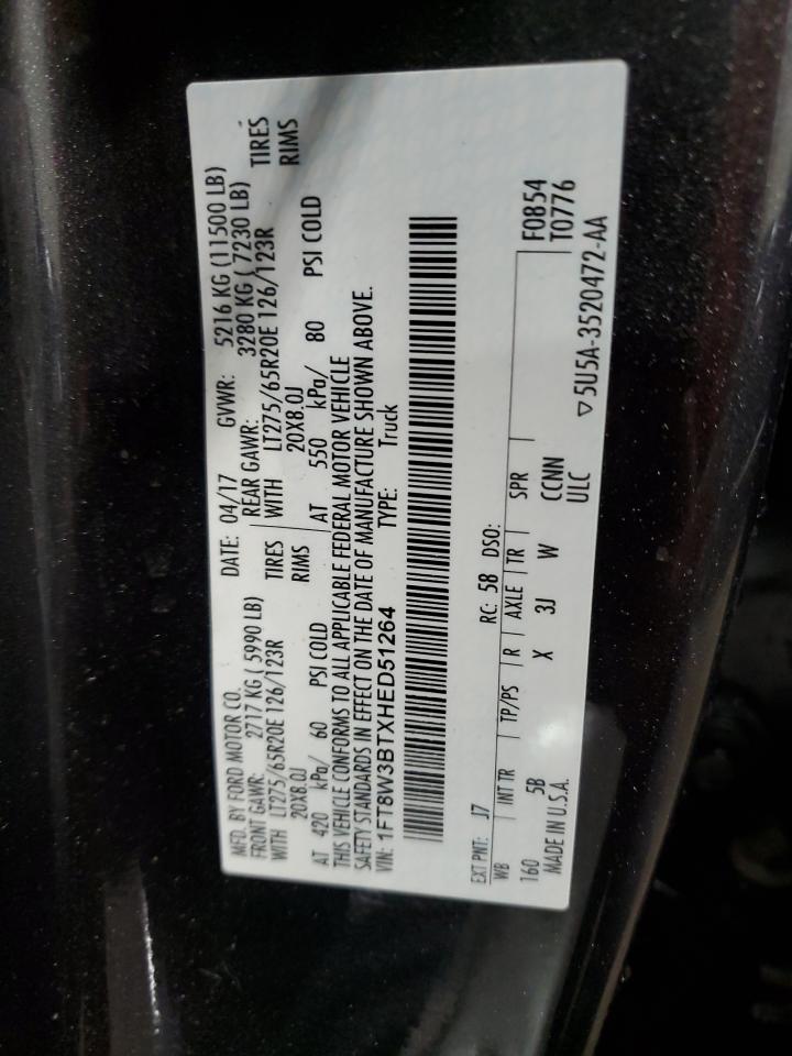 1FT8W3BTXHED51264 2017 Ford F350 Super Duty