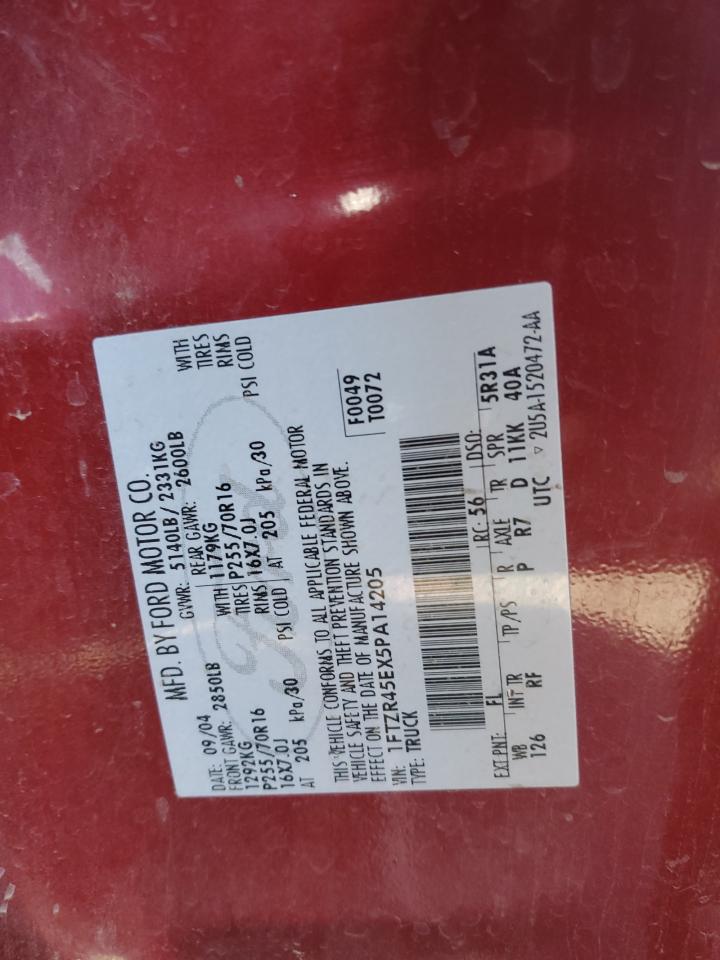 2005 Ford Ranger Super Cab VIN: 1FTZR45EX5PA14205 Lot: 73156604