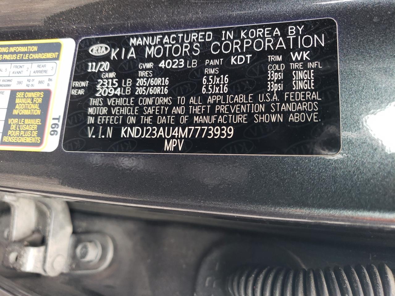 KNDJ23AU4M7773939 2021 Kia Soul Lx