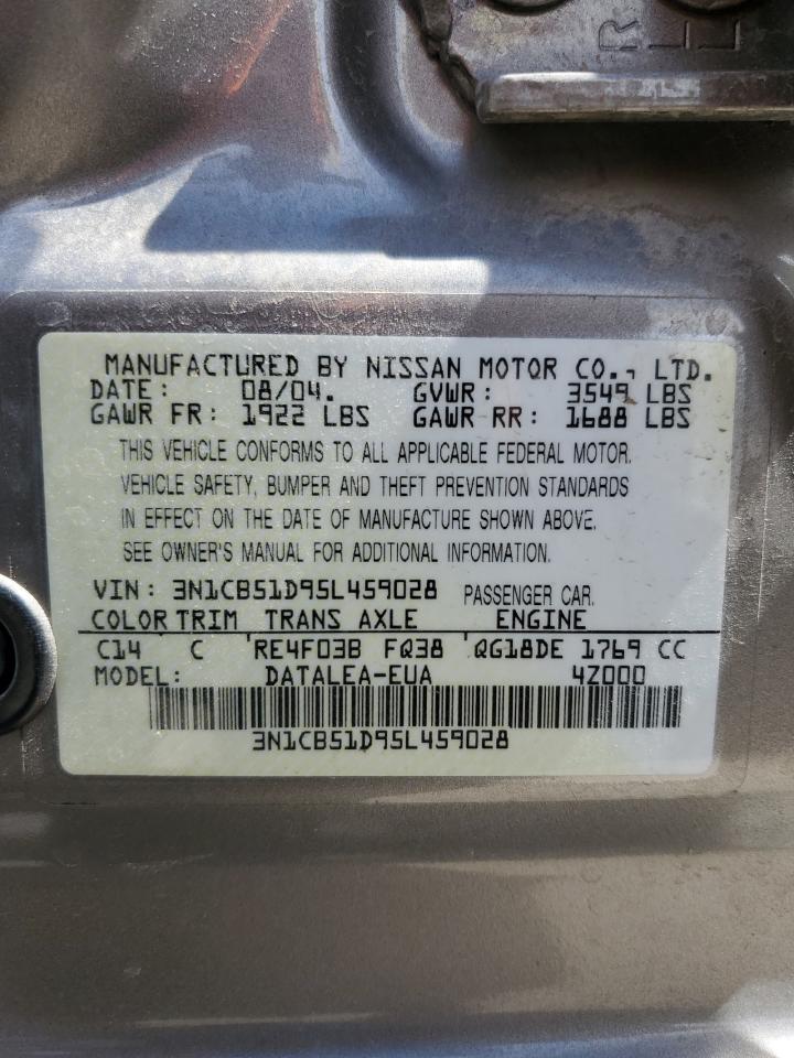 3N1CB51D95L459028 2005 Nissan Sentra 1.8