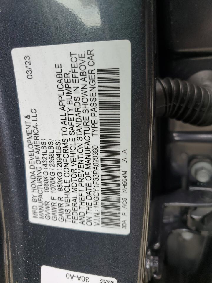 1HGCY1F33PA020360 2023 Honda Accord Ex