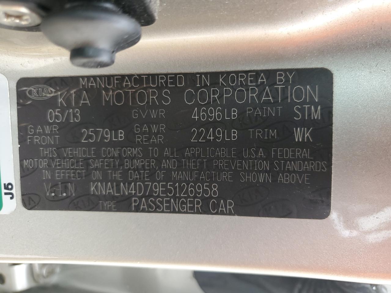 KNALN4D79E5126958 2014 Kia Cadenza Premium