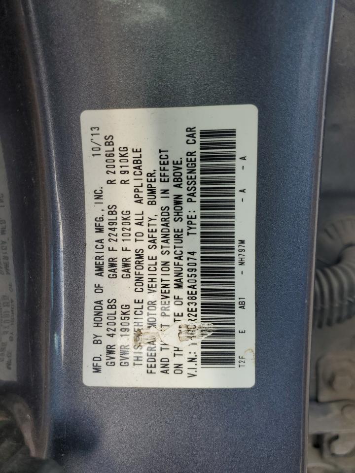 2014 Honda Accord Lx VIN: 1HGCR2E38EA059074 Lot: 70450884