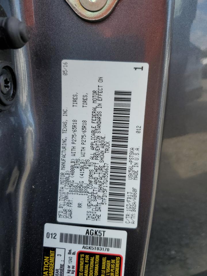 5TFDY5F17GX556637 2016 Toyota Tundra Crewmax Sr5