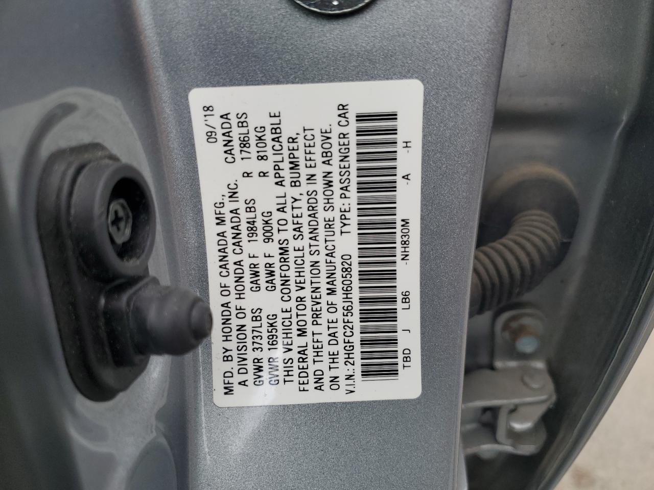 2HGFC2F56JH605820 2018 HONDA CIVIC - Image 13