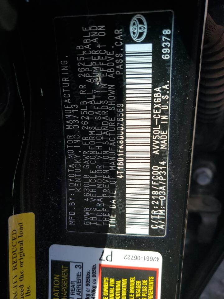 4T1BD1FK8DU076569 2013 Toyota Camry Hybrid