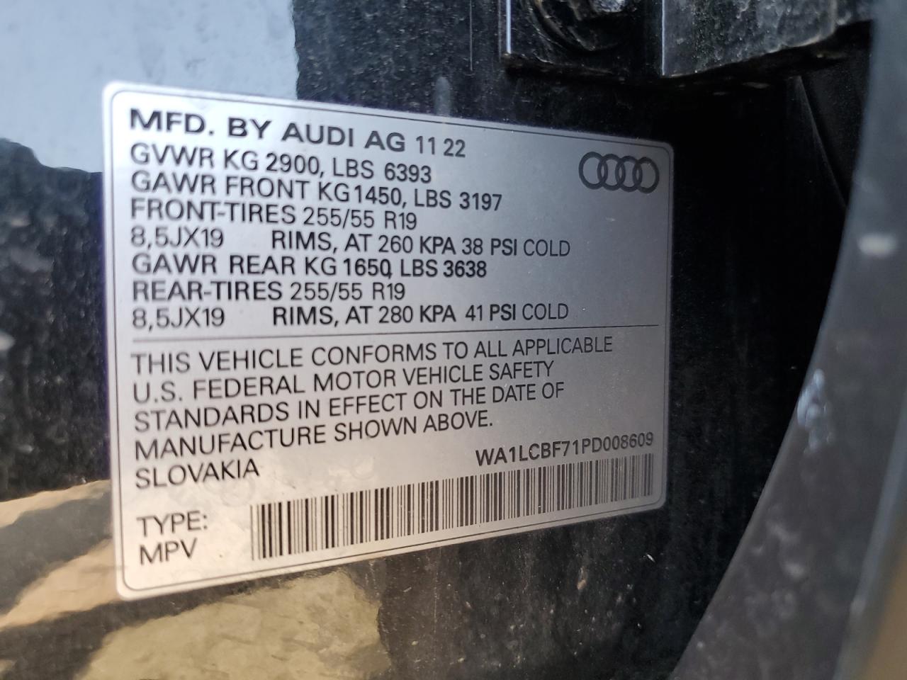 WA1LCBF71PD008609 2023 Audi Q7 Premium Plus