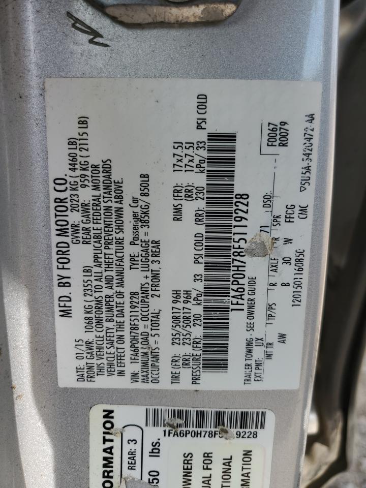 1FA6P0H78F5119228 2015 FORD FUSION - Image 12