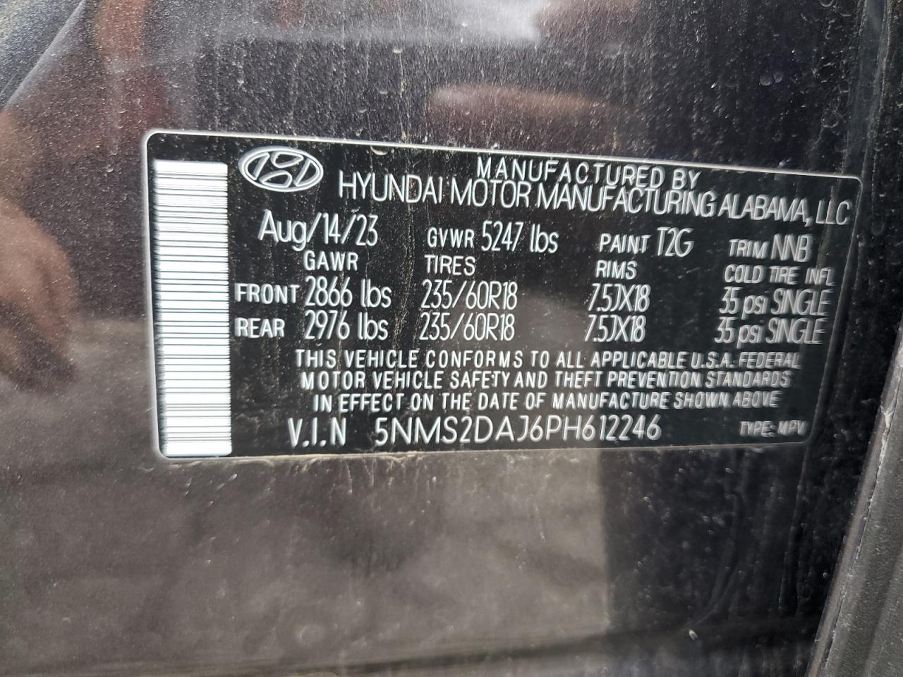 5NMS2DAJ6PH612246 2023 Hyundai Santa Fe Sel