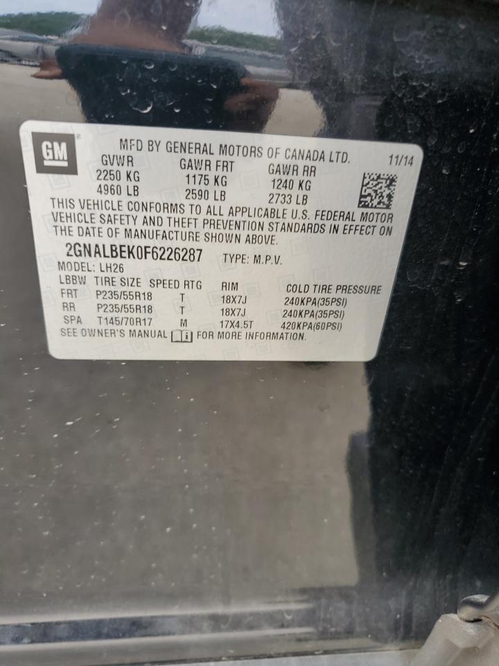 2GNALBEK0F6226287 2015 Chevrolet Equinox Lt