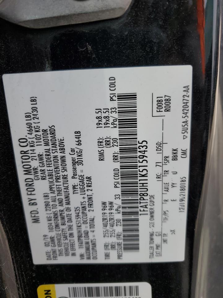 1FATP8UH1K5159435 2019 Ford Mustang