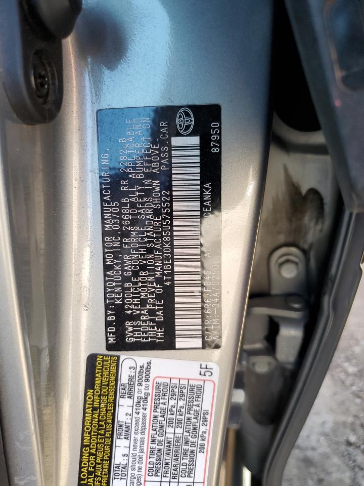 4T1BE30K85U575522 2005 Toyota Camry Le