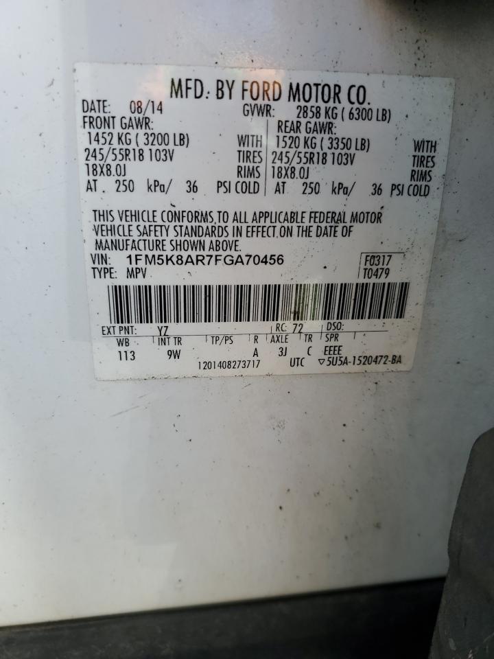 1FM5K8AR7FGA70456 2015 FORD EXPLORER - Image 13