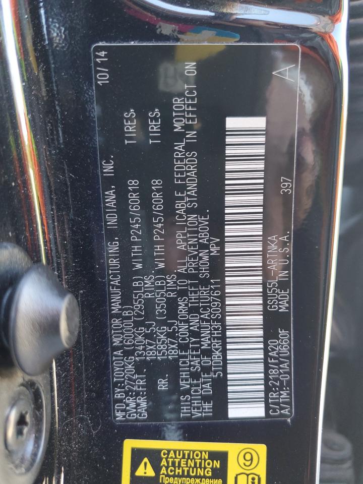 5TDBKRFH3FS097611 2015 TOYOTA HIGHLANDER - Image 13