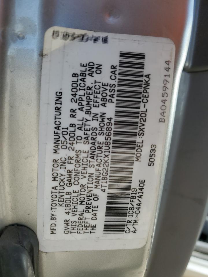 4T1BG22KX1U856894 2001 Toyota Camry Ce