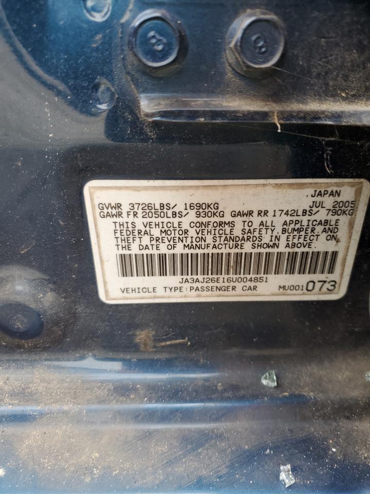 JA3AJ26E16U004851 2006 Mitsubishi Lancer Es