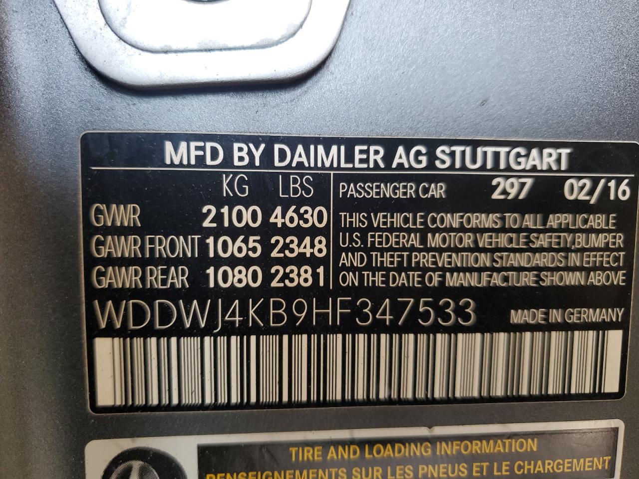 2017 Mercedes-Benz C 300 4Matic VIN: WDDWJ4KB9HF347533 Lot: 71386264