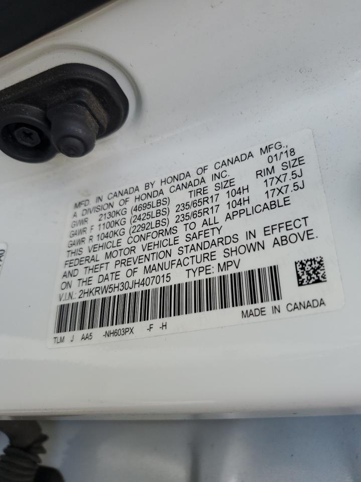 2HKRW5H30JH407015 2018 Honda Cr-V Lx