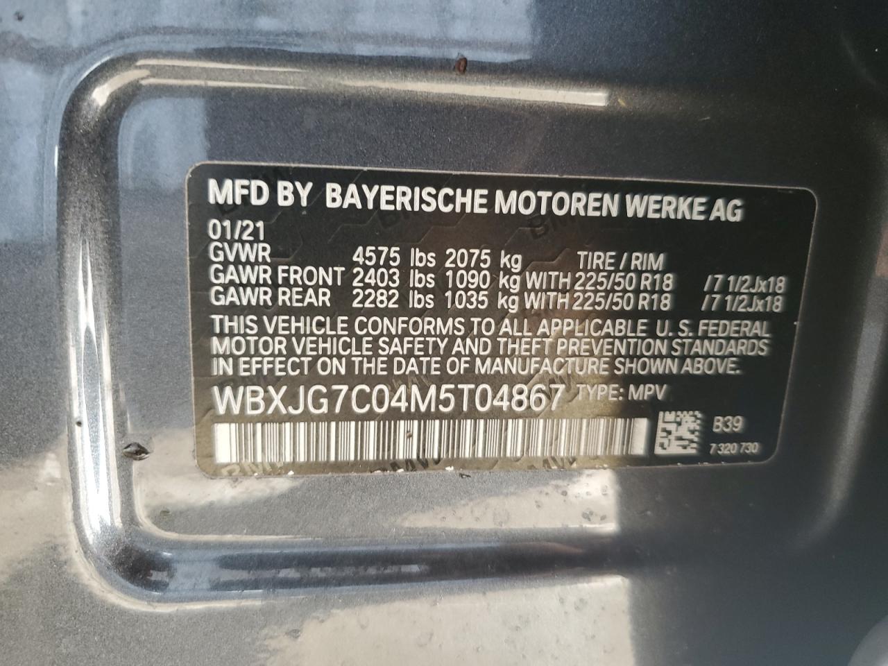 WBXJG7C04M5T04867 2021 BMW X1 - Image 14