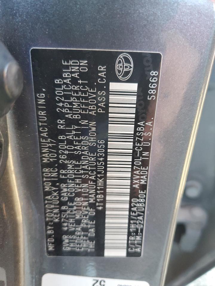 4T1B11HK1JU543056 2018 Toyota Camry L