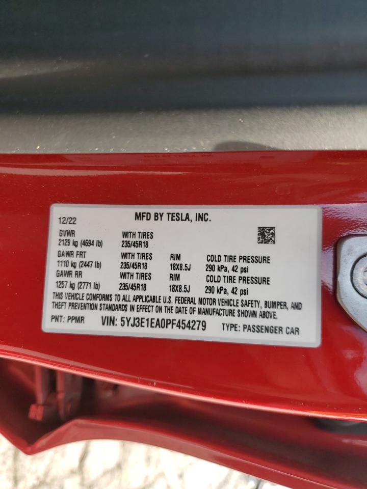 5YJ3E1EA0PF454279 2023 Tesla Model 3