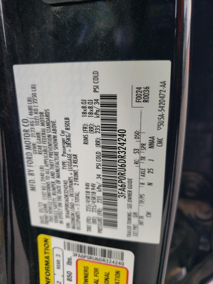 3FA6P0RU6DR324240 2013 Ford Fusion Titanium Hev