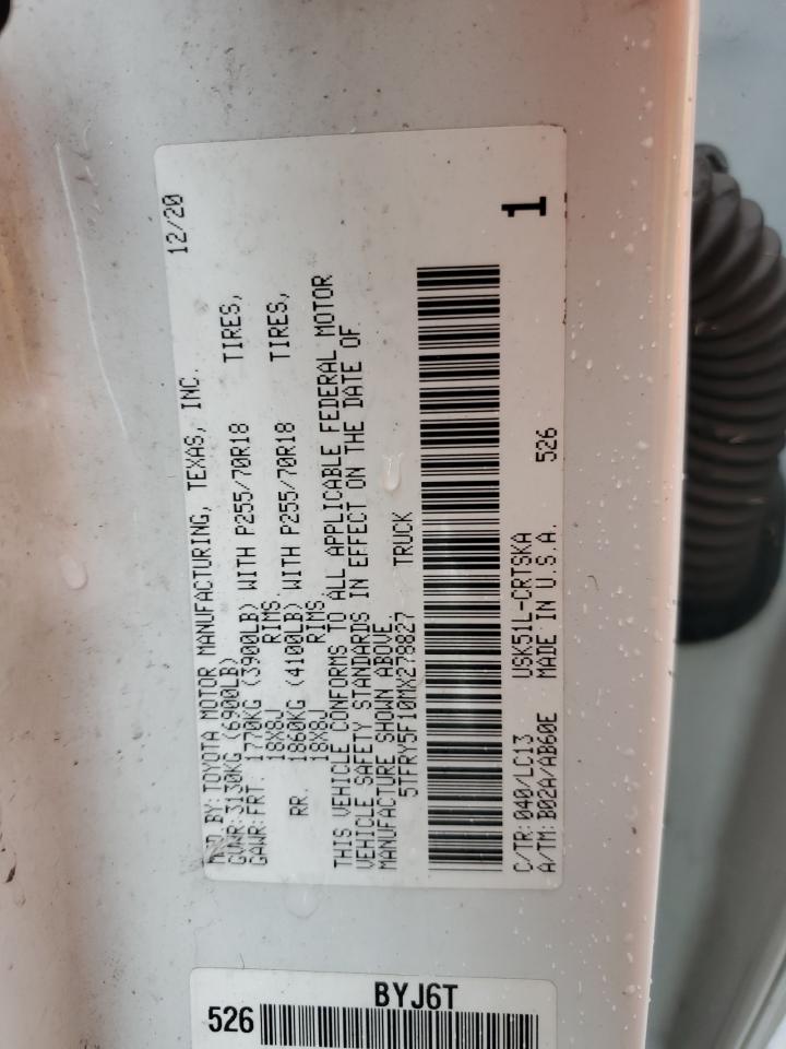 5TFRY5F10MX278827 2021 Toyota Tundra