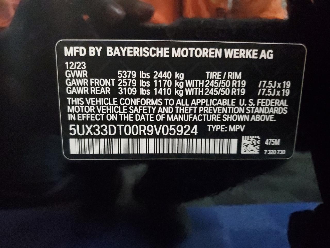 5UX33DT00R9V05924 2024 BMW X4 xDrive30I