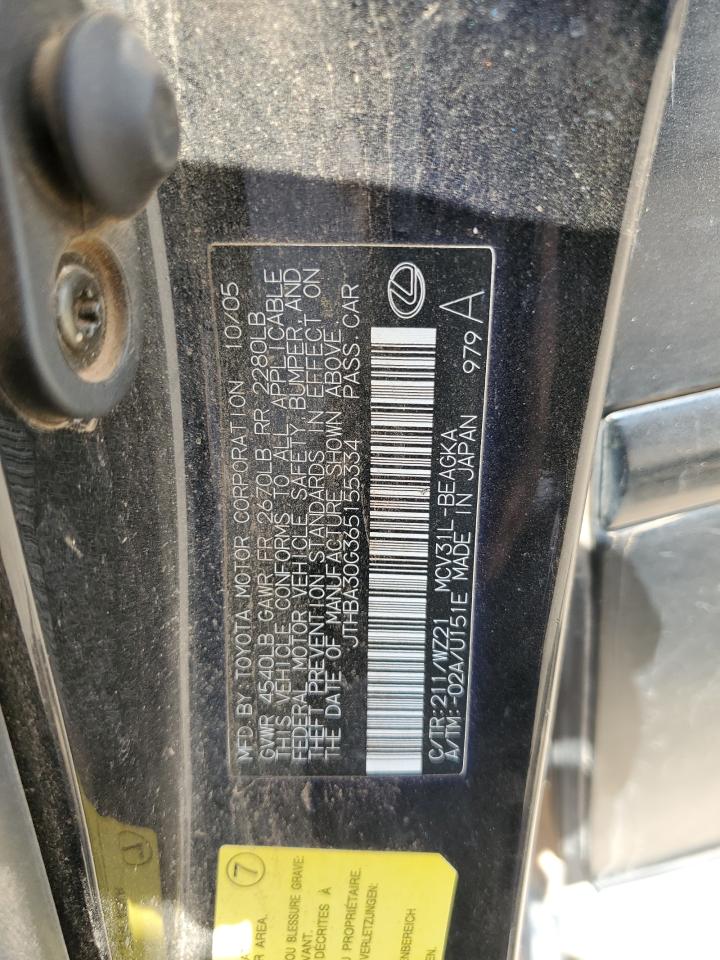 JTHBA30G365155334 2006 Lexus Es 330