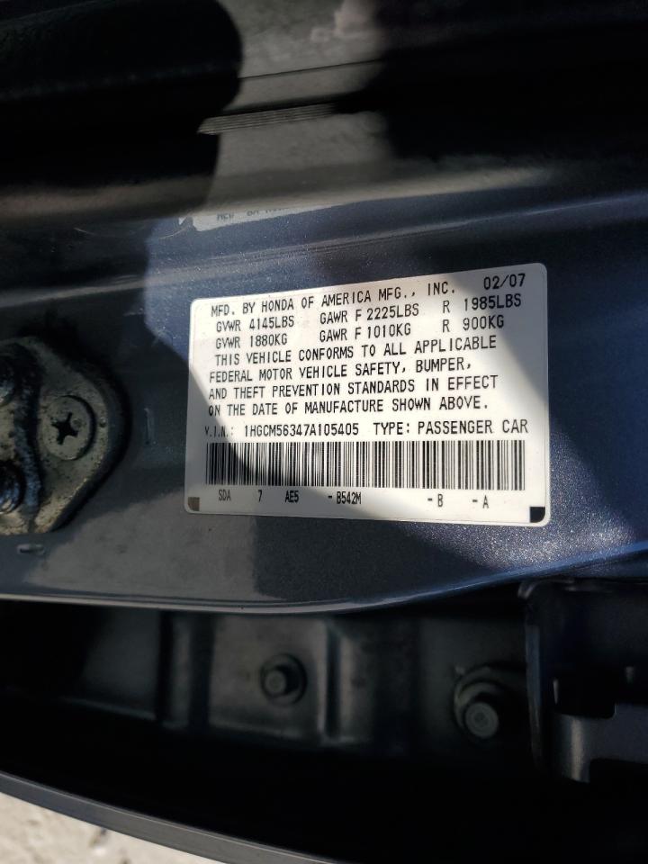 1HGCM56347A105405 2007 Honda Accord Se