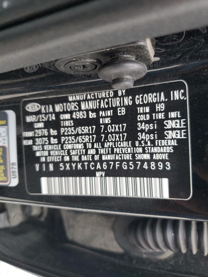 5XYKTCA67FG574893 2015 Kia Sorento Lx