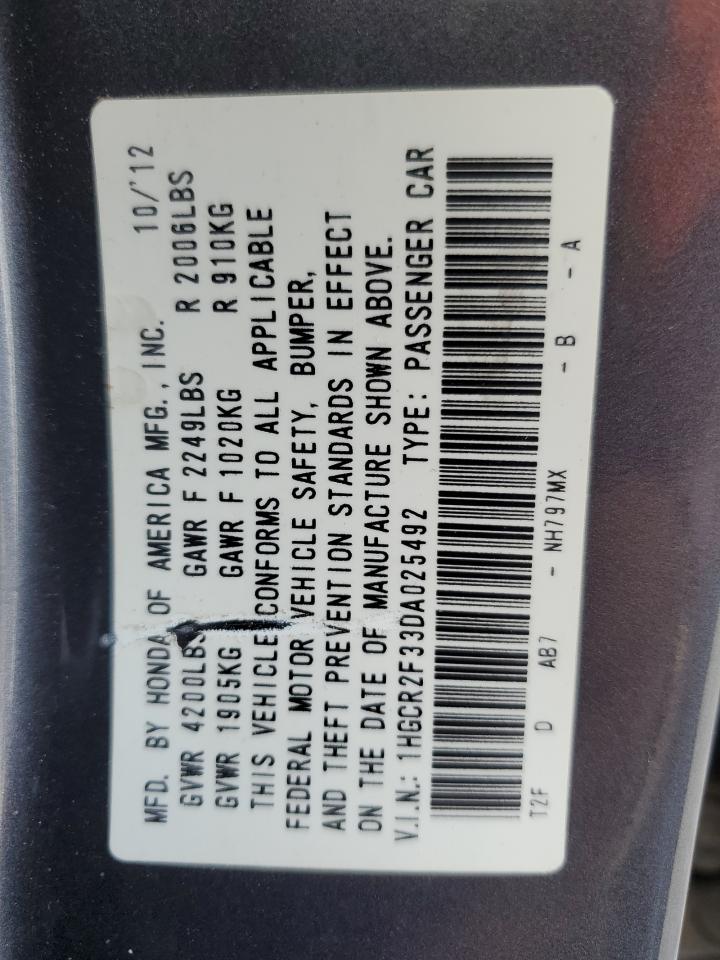 1HGCR2F33DA025492 2013 Honda Accord Lx