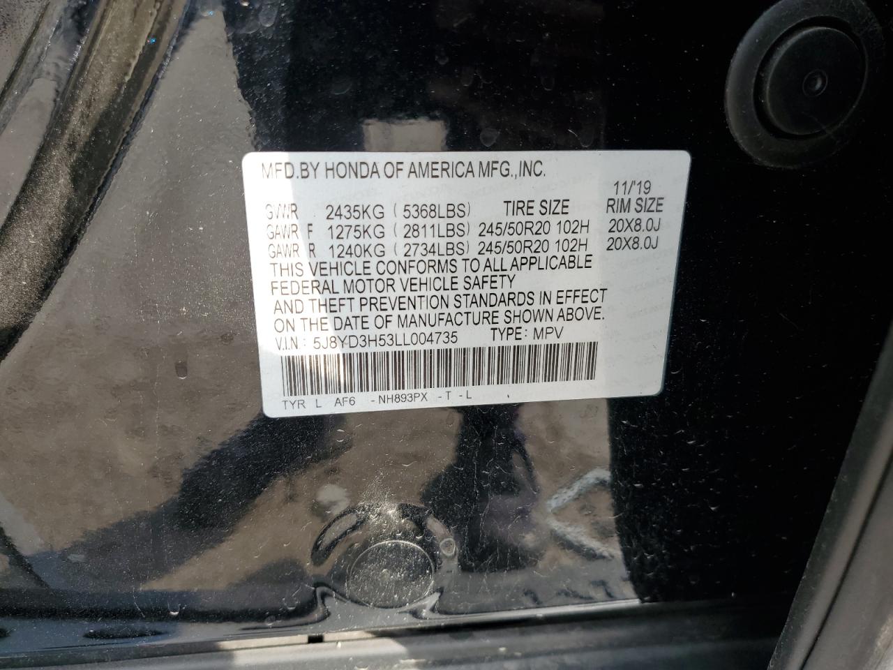 5J8YD3H53LL004735 2020 Acura Mdx Technology