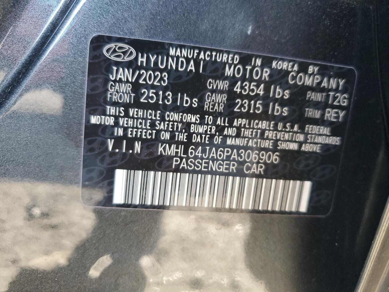 KMHL64JA6PA306906 2023 Hyundai Sonata Sel