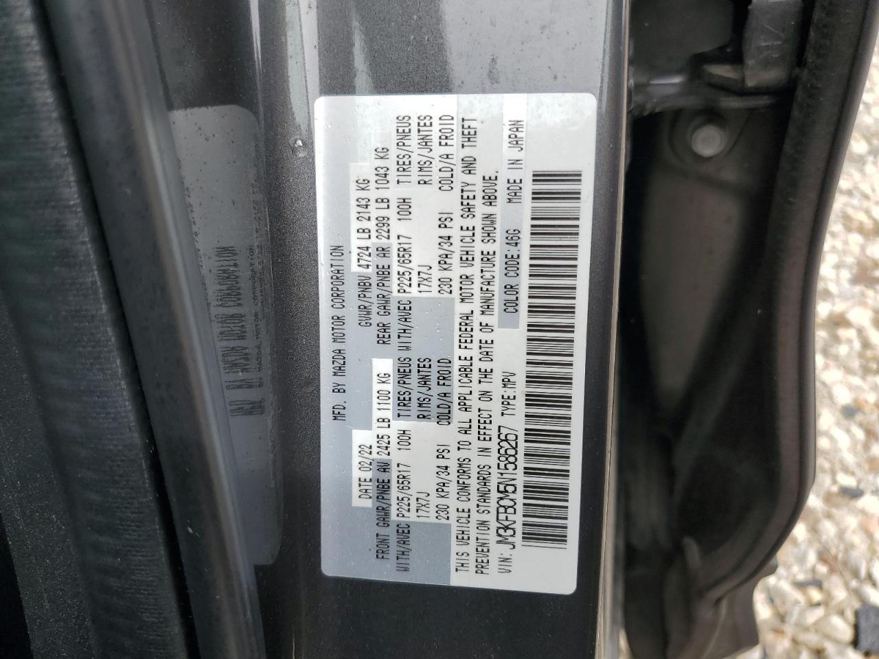 JM3KFBCM5N1586267 2022 Mazda Cx-5 Preferred